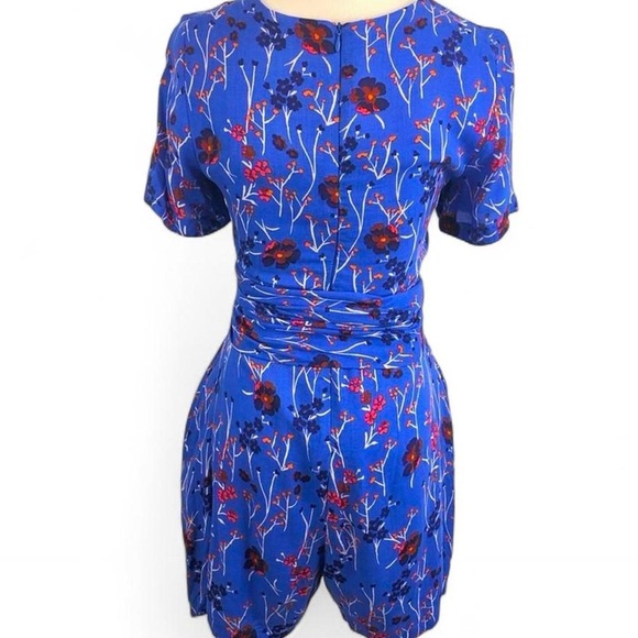 Free People Blue Floral Playsuit Romper Women’s Size 4 - Picture 2 of 8